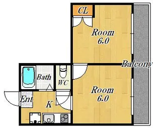 第2コーポ大喜【3階】の間取り