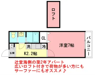 神奈川県藤沢市辻堂元町5【アパート】の間取り