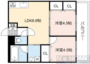 アドバンス松田III番館【1階】の間取り