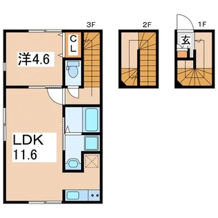 福島県郡山市大町1【アパート】の間取り