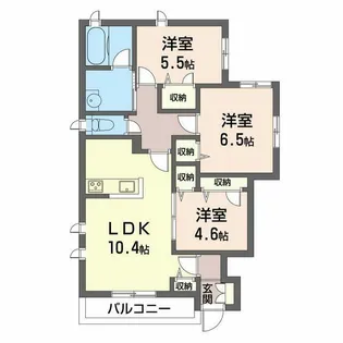 Rela市野倉【1階】の間取り