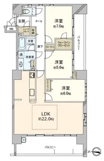 ルミノ平和町【9階】の間取り