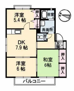 クレール五日市駅前 A棟【2階】の間取り