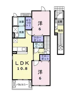 ホワイトリリーB【2階】の間取り