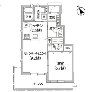 ルフレ用賀B棟【1階】の間取り