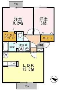 ドミール旭【1階】の間取り