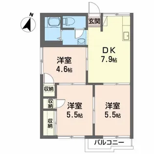 ラ・フォーレ若葉【2階】の間取り