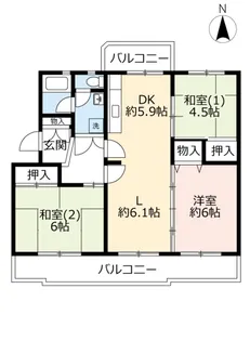 UR花園【3階】の間取り