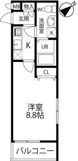 カーサクレスト清水I【2階】の間取り