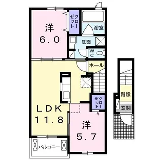 カーサ 神宮 misono【2階】の間取り