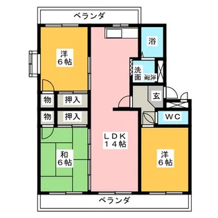 平松マンションII【5階】の間取り