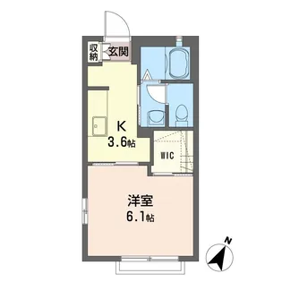 ウハラハイツC【2階】の間取り