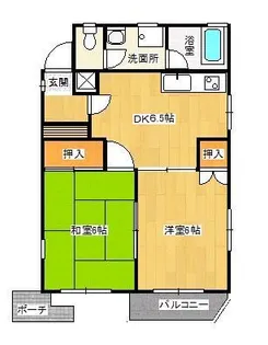 アサヒコーポII【1階】の間取り