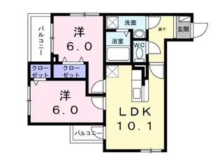 アリーサコート セント【2階】の間取り