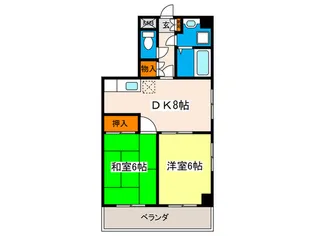 ルクレール三篠【6階】の間取り