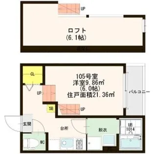 ハーモニーテラス上谷刈【1階】の間取り