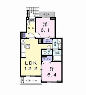 アンジュ・メゾン【1階】の間取り