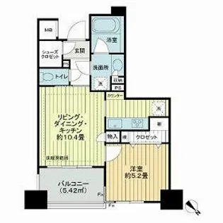 ライオンズタワー五反田【2階】の間取り