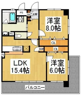 ホエブス箱崎【3階】の間取り
