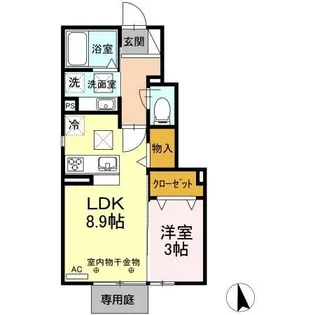 グランテージ上浜【1階】の間取り