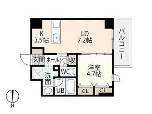 GRAND Bellefare 京橋【6階】の間取り