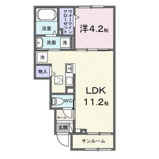 ミモザ・グレイス【1階】の間取り