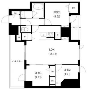 WHARF駒込【6階】の間取り