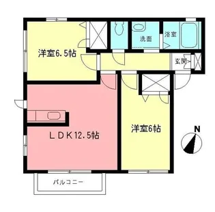 フジハイムB【1階】の間取り