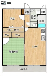 フラワーヒルズ田中B棟【2階】の間取り