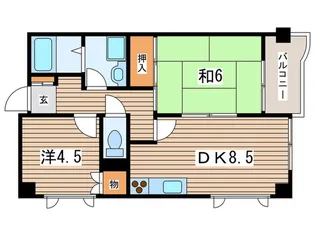 青山コーポA棟【2階】の間取り