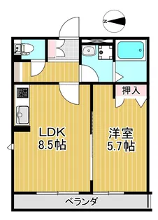 アズール三浦海岸【3階】の間取り