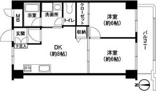 ホワイティ西新【7階】の間取り