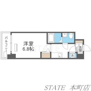 ラシュレエグゼ難波西【5階】の間取り