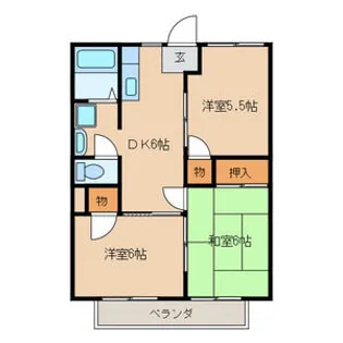 サンハイツ高野【1階】の間取り