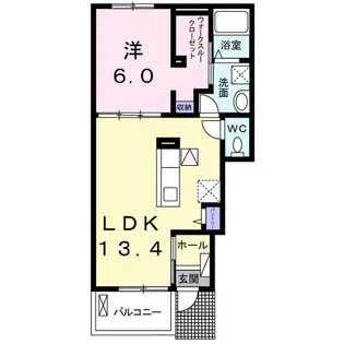 クレセントコート【1階】の間取り