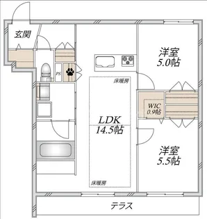 ティオ ブルーノ【1階】の間取り