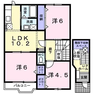 プリムヴェールB【2階】の間取り