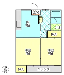 ハイツアローザ【2階】の間取り