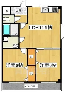 ヴィラクレージュ1【2階】の間取り