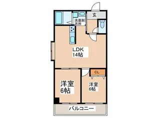 ロイヤルハイツ土佐堀【6階】の間取り