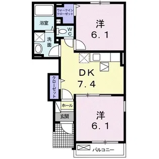 セゾンフローラ A【1階】の間取り