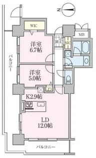 ロイヤルパークスタワー南千住【7階】の間取り