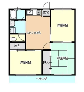 ハラダハイツ【2階】の間取り