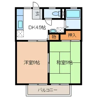 コーポ紫雲A【1階】の間取り