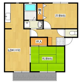 フォレスト東平島D棟【1階】の間取り