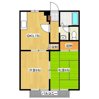 2DKの間取り画像