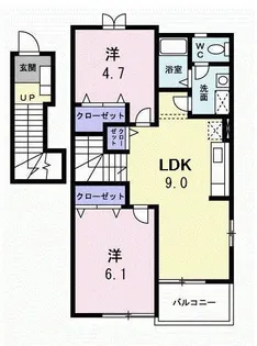 コスモハイツ【2階】の間取り