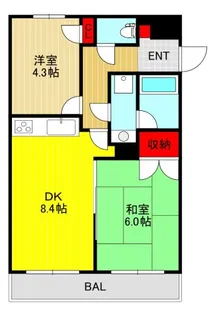 リバーハイツ【2階】の間取り