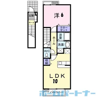 トゥールコネッサンス【2階】の間取り