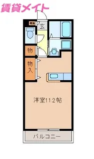 1Rの間取り画像
